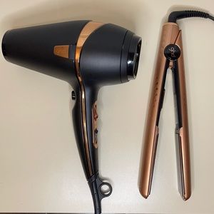 GHD Set Hairdryer and Classic Flat Iron